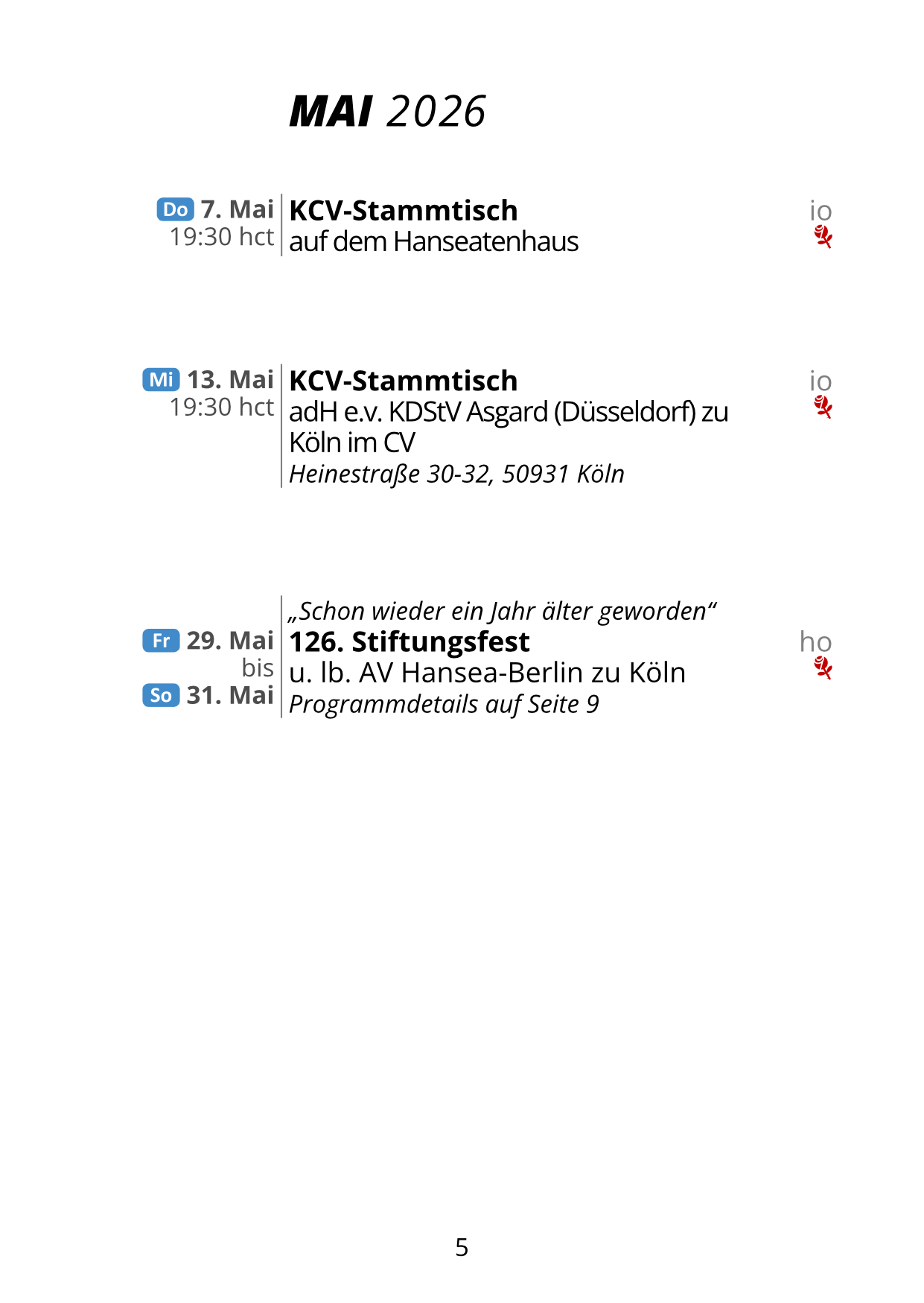 Auszug aus dem Semesterprogramm Auszug aus dem Semesterprogramm